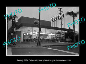 OLD LARGE HISTORIC PHOTO BEVERLY HILLS CALIFORNIA, THE POKEYS RESTAURANT c1950