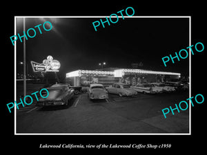 OLD LARGE HISTORIC PHOTO LAKEWOOD CALIFORNIA, LAKEWOOD COFFEE SHOP c1950