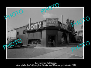 OLD LARGE HISTORIC PHOTO LOS ANGELES CALIFORNIA, THE JONS BREAKFAST CAFE c1950