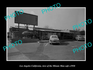 OLD LARGE HISTORIC PHOTO LOS ANGELES CALIFORNIA, THE MINUTE MAN CAFE c1950