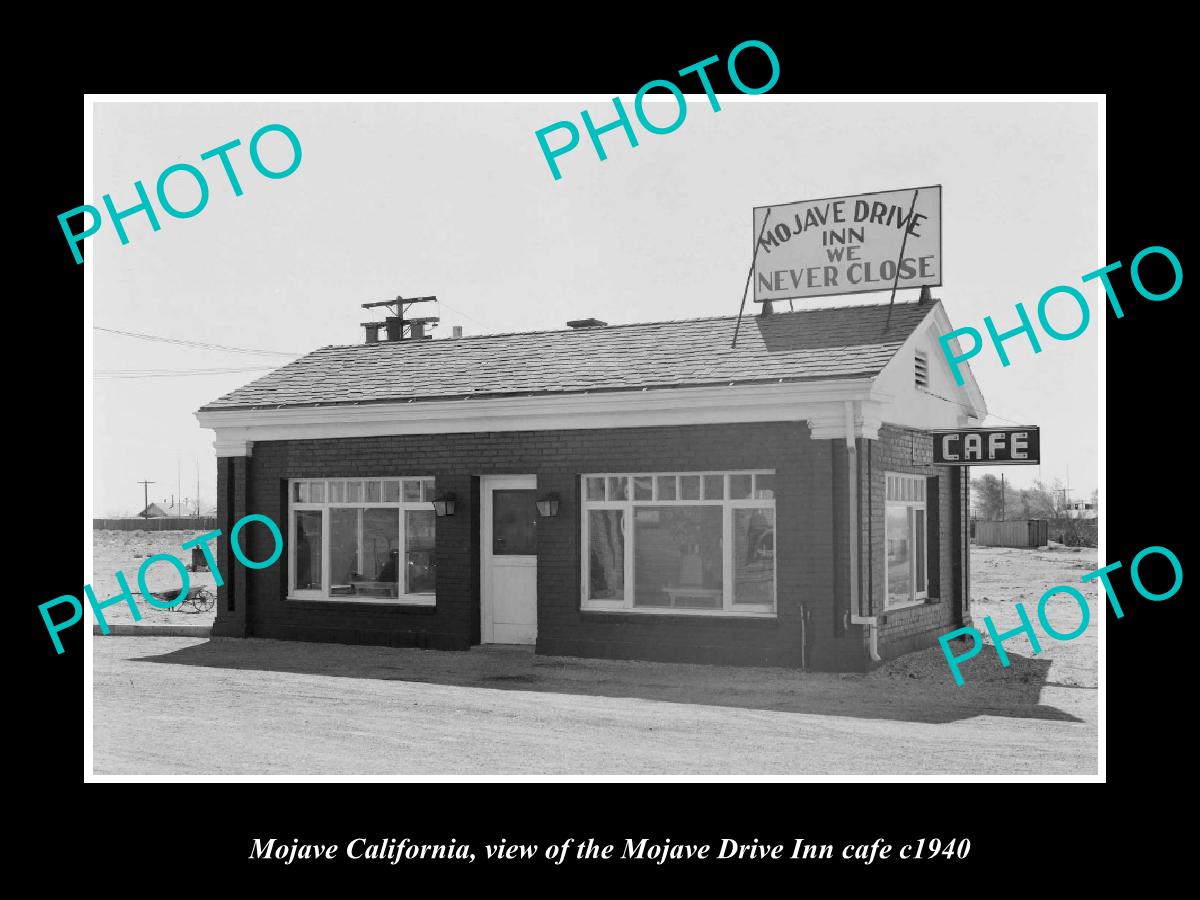 OLD LARGE HISTORIC PHOTO MOJAVE CALIFORNIA, THE DRIVE INN CAFE c1940