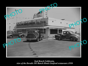 OLD LARGE HISTORIC PHOTO SEAL BEACH CALIFORNIA, THE RANCH HOUSE RESTAURANT c1950