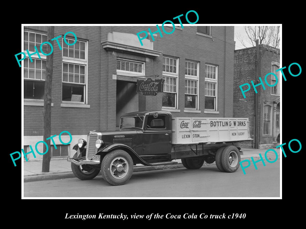 OLD LARGE HISTORIC PHOTO LEXINGTON KENTUCKY, THE COCA COLA Co TRUCK c1940