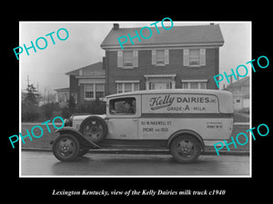 OLD LARGE HISTORIC PHOTO LEXINGTON KENTUCKY, THE KELLY DAIRY MILK TRUCK 1940