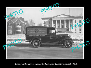 OLD LARGE HISTORIC PHOTO LEXINGTON KENTUCKY, THE LAUNDRY Co DELIVERY TRUCK c1930