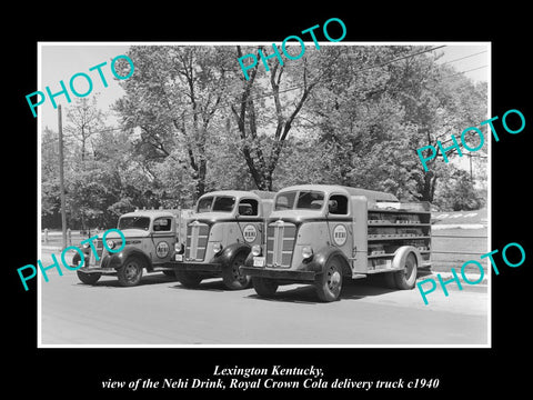 OLD LARGE HISTORIC PHOTO LEXINGTON KENTUCKY, NEHI ROYAL CROWN COLA TRUCK 1940