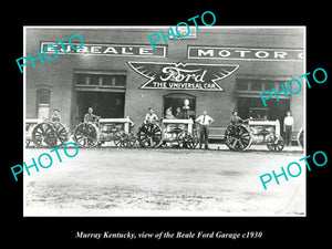 OLD LARGE HISTORIC PHOTO MURRAY KENTUCKY, VIEW OF THE BEALE FORD GARAGE c1930