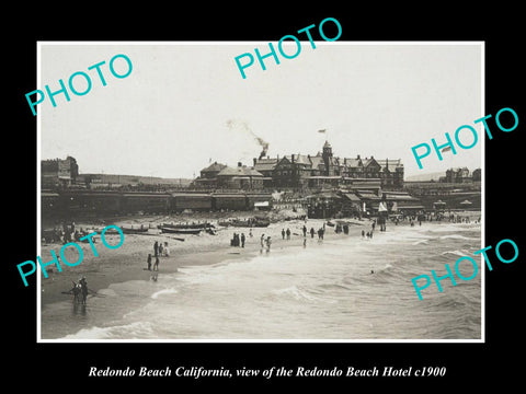 OLD LARGE HISTORIC PHOTO REDONDO BEACH CALIFORNIA, THE REDONDO HOTEL c1900