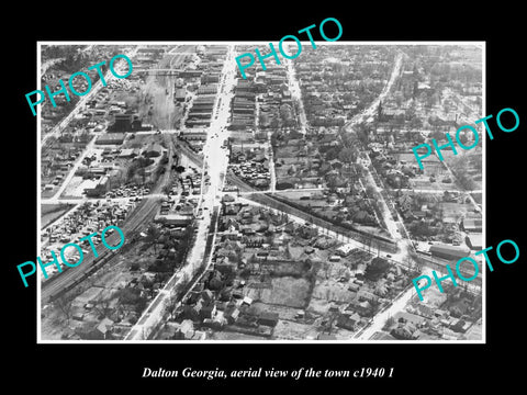 OLD LARGE HISTORIC PHOTO DALTON GEORGIA, AERIAL VIEW OF THE TOWN c1940 2