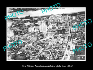 OLD LARGE HISTORIC PHOTO NEW ORLEANS LOUISIANA, AERIAL VIEW OF THE TOWN c1930