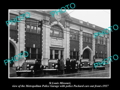 OLD LARGE HISTORIC PHOTO OF St LOUIS MISSOURI THE METRO POLICE MOTOR GARAGE 1930