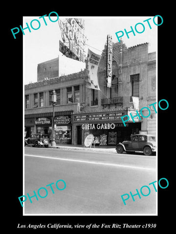 OLD LARGE HISTORIC PHOTO OF LOS ANGELES CALIFORNIA, THE FOX RITZ THEATER c1930