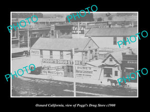 OLD LARGE HISTORIC PHOTO OF OXNARD CALIFORNIA, VIEW OF POGGI'S DRUG STORE c1900