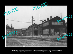 OLD LARGE HISTORIC PHOTO OF PULASKI VIRGINIA, THE AMERICAN PIGMANT PLANT c1940