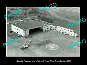 OLD LARGE HISTORIC PHOTO OF ASTORIA OREGON, THE US COAST GUARD STATION c1970