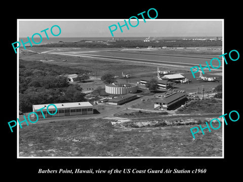 OLD LARGE HISTORIC PHOTO OF BARBERS POINT HAWAII, US COAST GUARD STATION c1960