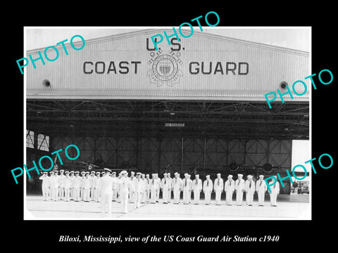 OLD LARGE HISTORIC PHOTO OF BILOXI MISSISSIPPI, THE US COAST GUARD STATION c1940