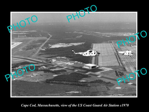 OLD LARGE HISTORIC PHOTO OF CAPE COD MASSACHUSETTS US COAST GUARD STATION c1970