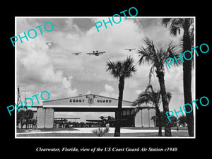 OLD LARGE HISTORIC PHOTO OF CLEARWATER FLORIDA, THE US COAST GUARD STATION c1940