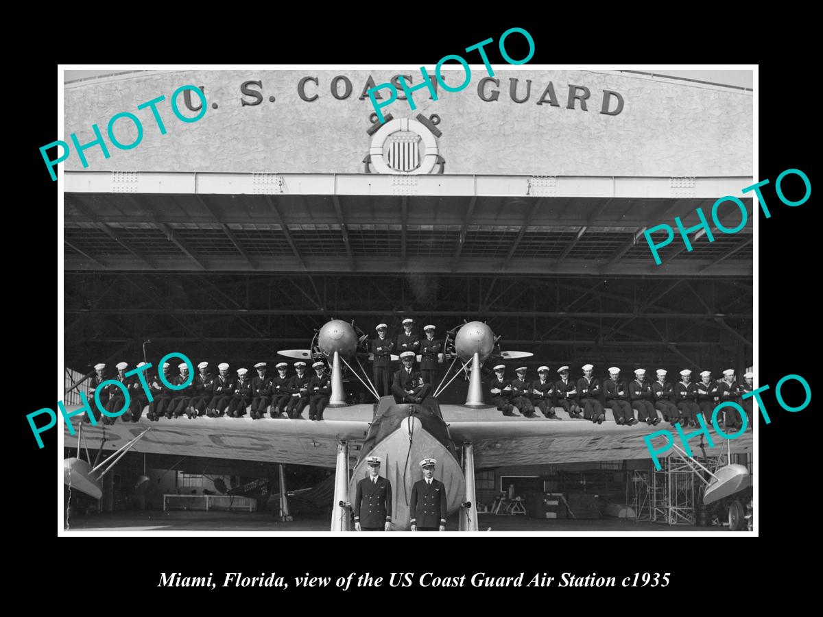 OLD LARGE HISTORIC PHOTO OF MIAMI FLORIDA, THE US COAST GUARD STATION c1935