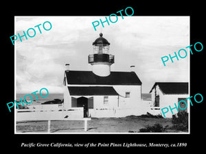 OLD HISTORIC PHOTO OF PACIFIC GROVE CALIFORNIA, POINT PINOS LIGHTHOUSE c1890