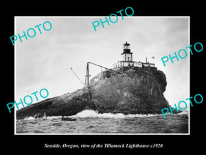 OLD LARGE HISTORIC PHOTO OF SEASIDE OREGON VIEW OF THE TILLAMOCK LIGHTHOUSE 1920