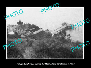 OLD LARGE HISTORIC PHOTO OF VALLEJO CALIFORNIA, THE MARE Is LIGHTHOUSE c1930 2