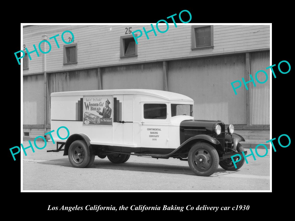 OLD LARGE HISTORIC PHOTO OF LOS ANGELES, THE CALIFORNIAN BAKERY TRUCK c1930 1