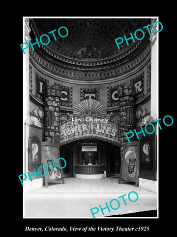 OLD LARGE HISTORIC PHOTO OF DENVER COLORADO, VIEW OF VICTORY THEATER c1925