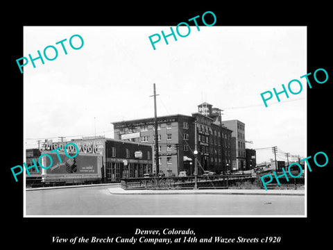 OLD LARGE HISTORIC PHOTO OF DENVER COLORADO, THE BRECHT CANDY COMPANY c1920