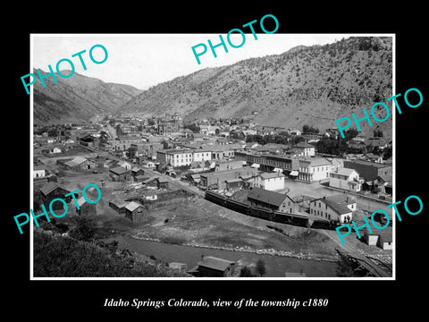 OLD LARGE HISTORIC PHOTO OF IDAHO SPRINGS COLORADO, VIEW OF THE TOWNSHIP c1880