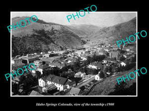 OLD LARGE HISTORIC PHOTO OF IDAHO SPRINGS COLORADO, VIEW OF THE TOWNSHIP c1900