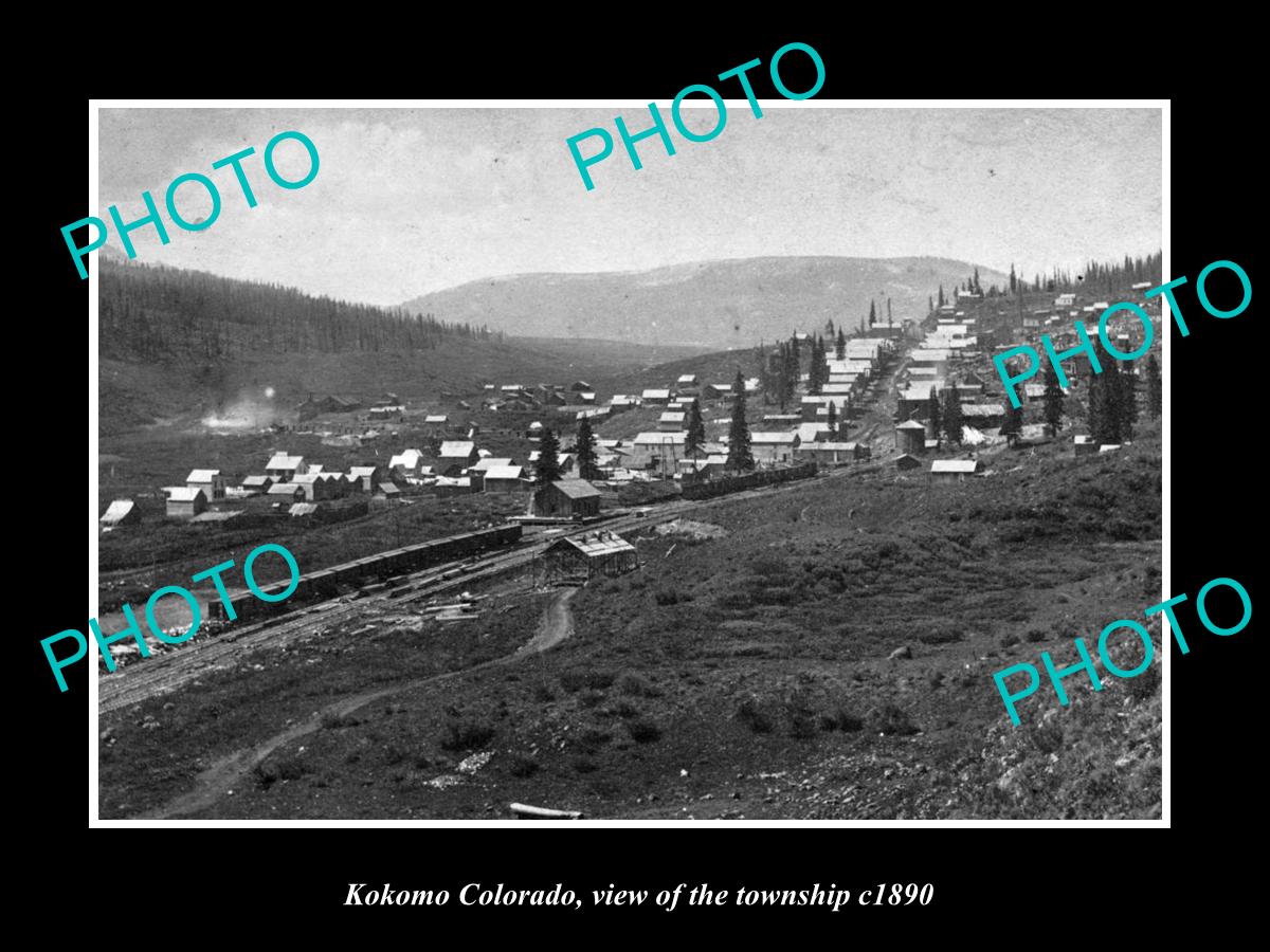 OLD LARGE HISTORIC PHOTO OF KOKOMO COLORADO, VIEW OF THE TOWNSHIP c1890