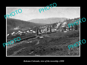 OLD LARGE HISTORIC PHOTO OF KOKOMO COLORADO, VIEW OF THE TOWNSHIP c1890