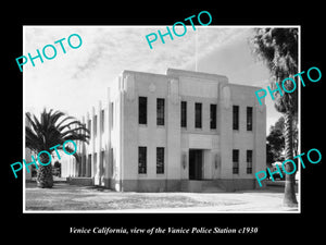 OLD LARGE HISTORIC PHOTO OF VENICE CALIFORNIA, THE LAPA POLICE STATION c1930