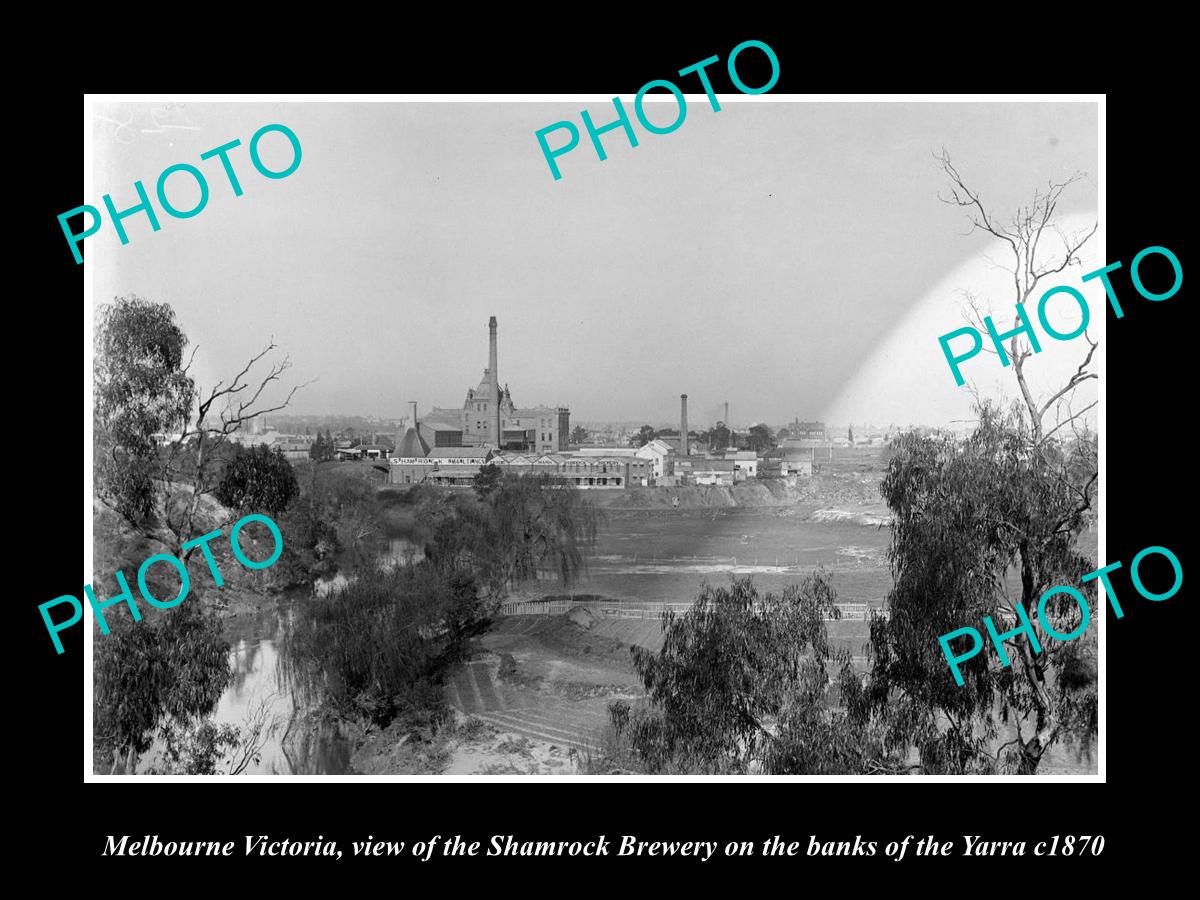 OLD LARGE HISTORIC PHOTO OF MELBOURNE VICTORIA, THE SHAMROCK BREWERY c1870