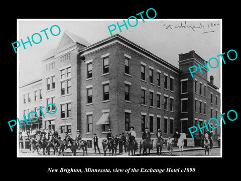 OLD LARGE HISTORIC PHOTO OF NEW BRIGHTON MINNESOTA, THE EXCHANGE HOTEL c1890