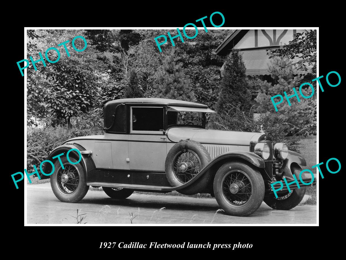 OLD LARGE HISTORIC PHOTO OF 1927 CADILLAC FLEETWOOD CAR LAUNCH PRESS PHOTO