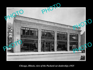 OLD LARGE HISTORIC PHOTO OF CHICAGO ILLINOIS, THE PACKARD CAR DEALERSHIP c1925