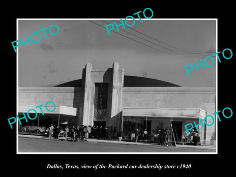 OLD LARGE HISTORIC PHOTO OF DALLAS TEXAS, THE PACKARD CAR DEALERSHIP c1940