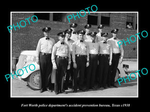 OLD LARGE HISTORIC PHOTO OF FORT WORTH TEXAS, THE POLICE ACCIDENT BUREAU c1938