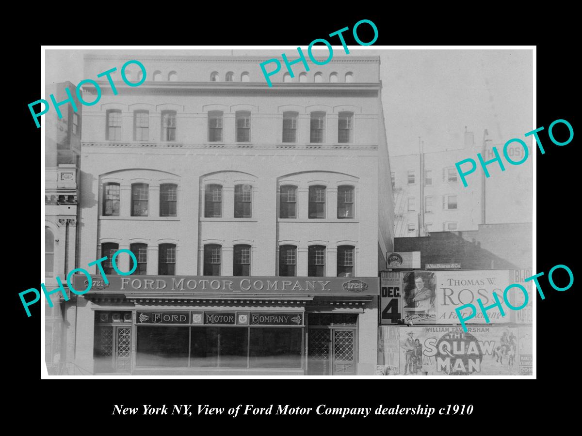 OLD LARGE HISTORIC PHOTO OF NEW YORK NY, THE FORD MOTOR Co CAR DEALERSHIP c1910