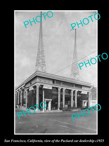 OLD LARGE HISTORIC PHOTO OF SAN FRANCISCO, THE PACKARD CAR DEALERSHIP c1925