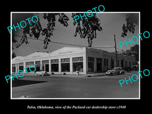 OLD LARGE HISTORIC PHOTO OF TULSA OKLAHOMA, THE PACKARD CAR DEALERSHIP c1940