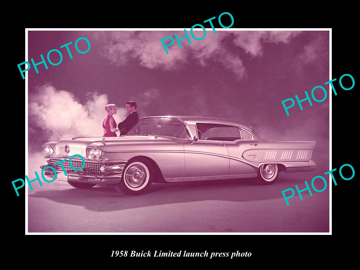 OLD LARGE HISTORIC PHOTO OF 1958 BUICK LIMITED CAR LAUNCH PRESS PHOTO