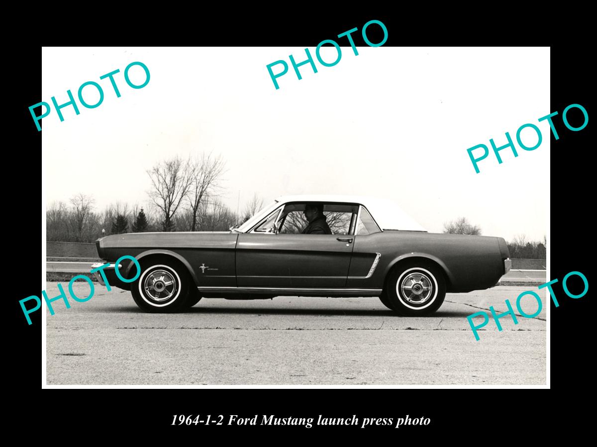 OLD LARGE HISTORIC PHOTO OF 1964 FORD MUSTANG 1/2 CAR LAUNCH PRESS PHOTO 1