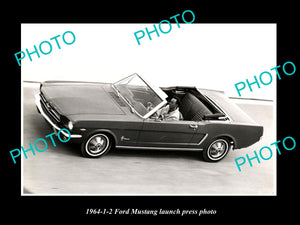 OLD LARGE HISTORIC PHOTO OF 1964 FORD MUSTANG 1/2 CAR LAUNCH PRESS PHOTO 2