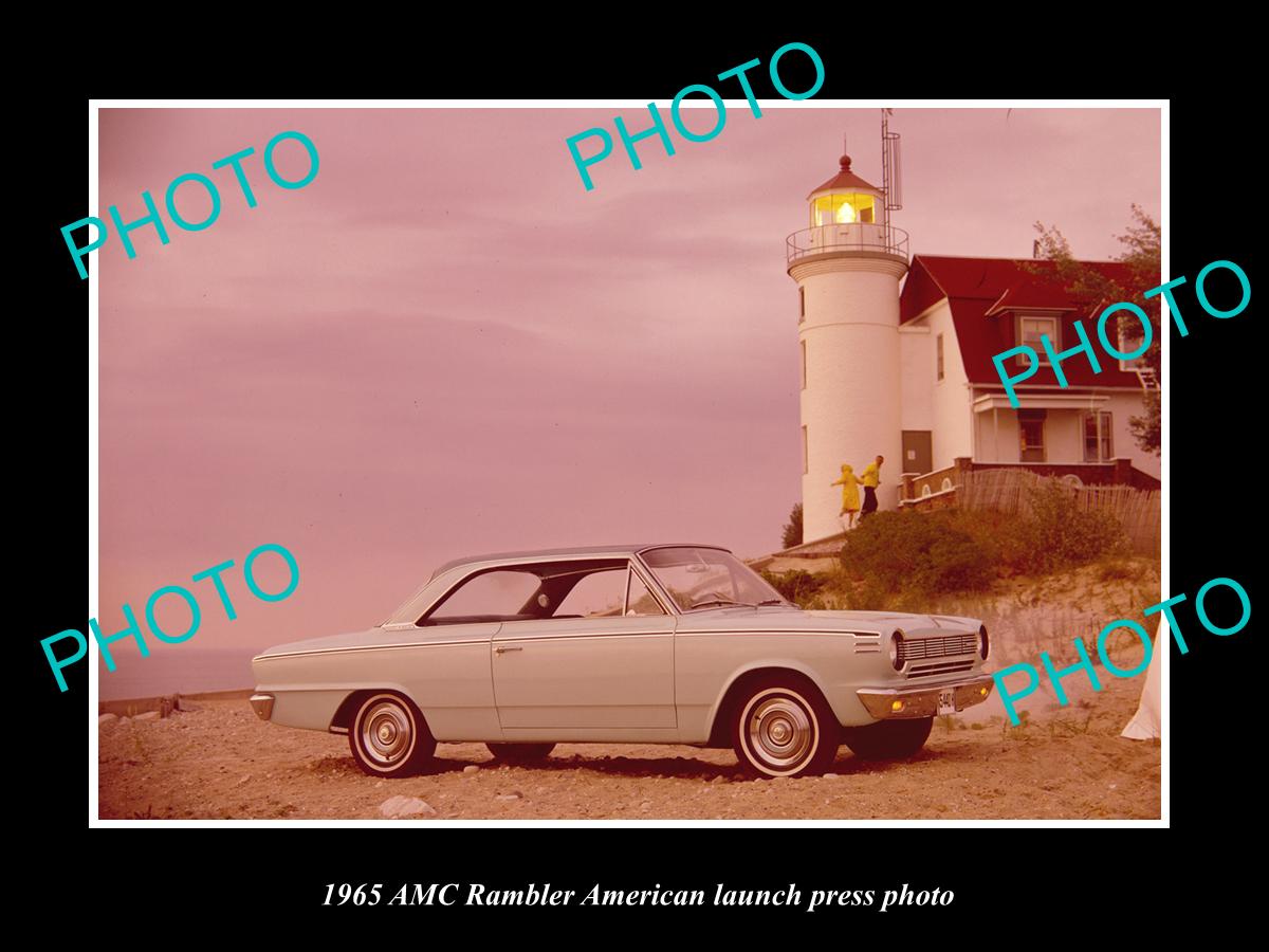 OLD LARGE HISTORIC PHOTO OF 1965 AMC RAMBLER AMERICAN CAR LAUNCH PRESS PHOTO