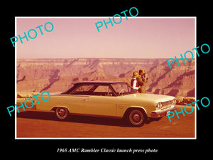 OLD LARGE HISTORIC PHOTO OF 1965 AMC RAMBLER CLASSIC CAR LAUNCH PRESS PHOTO