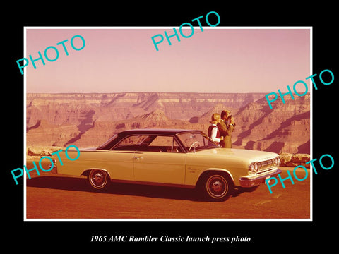 OLD LARGE HISTORIC PHOTO OF 1965 AMC RAMBLER CLASSIC CAR LAUNCH PRESS PHOTO